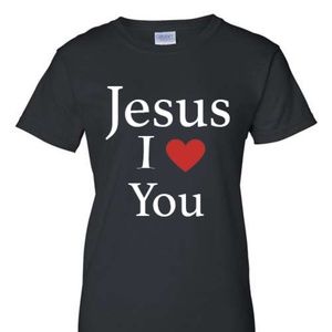 Black Jesus I love You 100% cotton, custom color Vinyl t-shirt, short-sleeved